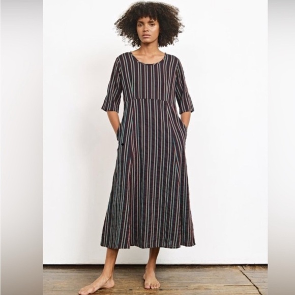 Ace & Jig Black Striped cotton maxi Dress boho festival hippie cottagecore - Picture 1 of 10